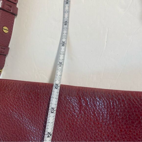 Fossil Vintage Burgundy Pebble Leather Purse W/Adjustable Zipper Sides - Picture 14 of 14